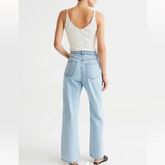 H&M 5-Pocket Wide High Jeans -Wash Denim - Picture 4 of 13